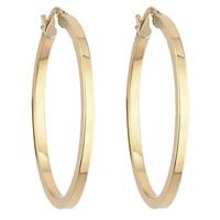 9ct gold square-edged hoop earrings