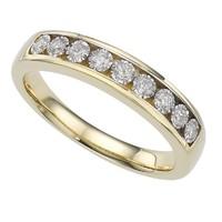 9ct gold 015 carat diamond nine stone ring