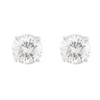 9ct gold 6.5mm cubic zirconia stud earrings