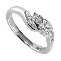 9ct white gold 025 carat diamond cluster ring