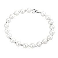 9ct white gold 6-6.5mm freshwater cultured pearl bracelet