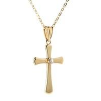 9ct gold cubic zirconia-set cross