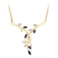 9ct gold sapphire and diamond necklace