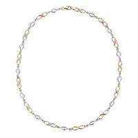 9ct two colour gold open link necklace