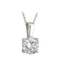 9ct white gold cubic zirconia solitaire pendant