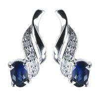 9ct white gold sapphire and diamond stud earrings