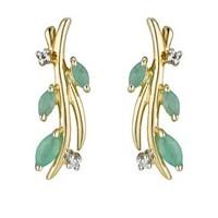 9ct gold emerald and diamond earrings