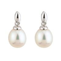 9ct white gold freshwater cultured pearl earrings