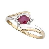 9ct two colour gold ruby and diamond ring