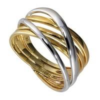 9ct two colour gold multi-strand ring