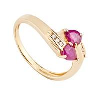 9ct gold pear-shaped ruby and diamond ring