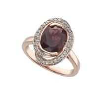 9ct rose gold garnet and diamond ring