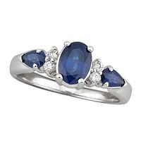 9ct white gold diamond and sapphire ring