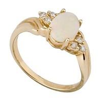 9ct gold opal and diamond ring