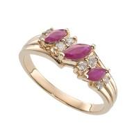 9ct gold ruby and 015 carat diamond ring