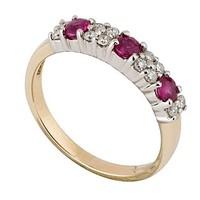 9ct gold ruby and 0.17 carat diamond ring