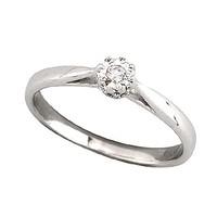 9ct white gold diamond single stone ring