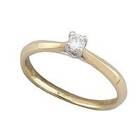 9ct gold diamond solitaire claw-set ring