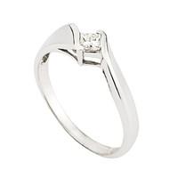 9ct white gold 015 carat princess cut diamond solitaire ring