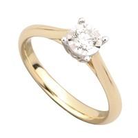 9ct gold 0.17 carat diamond solitaire ring