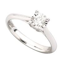 9ct white gold 0.17 carat diamond solitaire ring