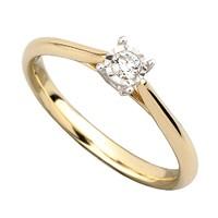 9ct gold diamond solitaire ring