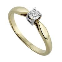 9ct gold 0.20 carat diamond solitaire ring