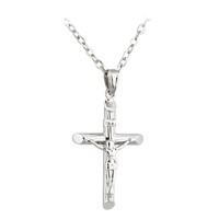 9ct white gold crucifix