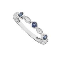 9ct white gold sapphire and marquise diamond ring