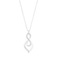 9ct white gold 0.12 carat diamond swirl pendant