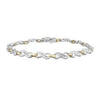 9ct two colour gold 010 carat diamond bracelet