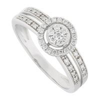 9ct white gold 0.25 carat diamond split shoulder ring