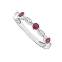 9ct white gold ruby and diamond ring