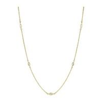 9ct gold marquise cubic zirconia chain necklace