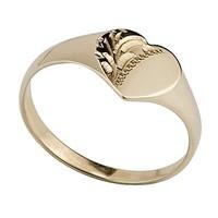 9ct gold heart-shaped signet ring