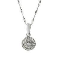 9ct white gold 0.20 carat diamond cluster pendant