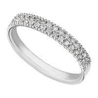 9ct white gold 0.25 carat diamond two row eternity ring