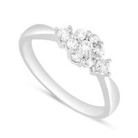 9ct white gold 043 carat diamond flower cluster ring