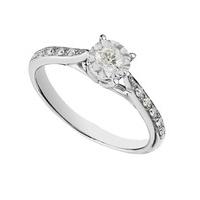 9ct white gold 025 carat diamond shoulder set diamond ring