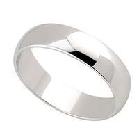 9ct white gold 5mm D shape wedding ring