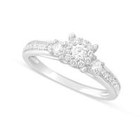 9ct white gold 0.50 carat diamond cluster engagement ring