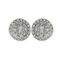 9ct white gold 025 carat diamond cluster stud earrings