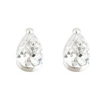 9ct white gold pear shaped cubic zirconia stud earrings