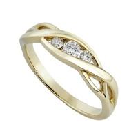 9ct gold 015 carat diamond three stone ring