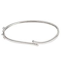 9ct white gold diamond three stone bangle