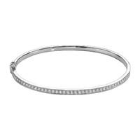 9ct white gold cubic zirconia bangle