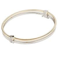 9ct two colour gold bangle