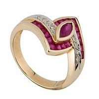 9ct gold ruby and diamond ring