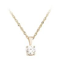 9ct gold cubic zirconia solitaire pendant