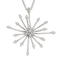 9ct white gold 0.48 carat diamond snowflake pendant